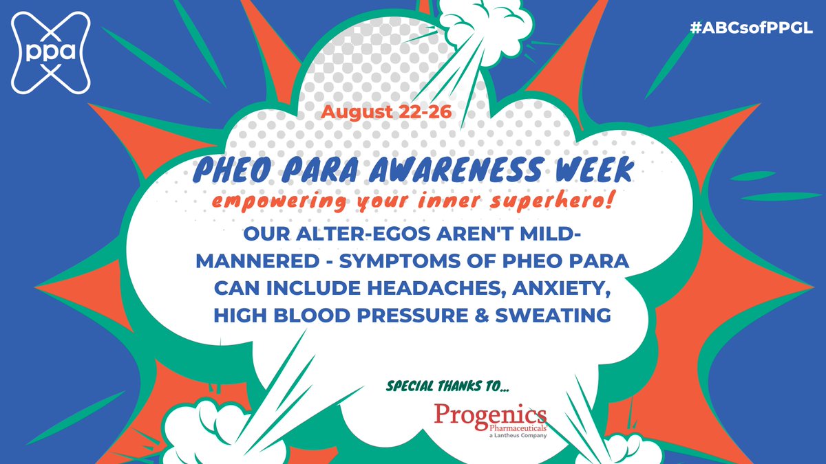 PheoPara's tweet photo. If you have any of these symptoms (headaches, anxiety, high BP, sweating) that cannot otherwise be explained, use your knowledge of #pheo #para SUPERPOWERS & ask for a✅of your metanephrines through a blood and/or urine test!
#ABCsofPPGL #pheoparaphearless https://t.co/MBrDA0z9eE