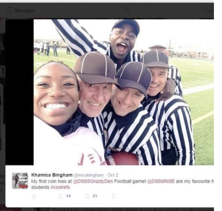 LFOA10's tweet photo. Throwback to #fridaynightlights at @DSSSGrizzlyDen on Oct 2 2015 with Olympian @micabingham. What a day…
#coolrefs indeed🏈🏈🏈
Only 4 days left to sign up for our 2nd level 1 clinic of the year.
Don’t miss out.
#bearef
#highschoolfootball
https://t.co/8jXww5Sy6Q