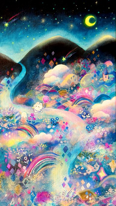 「acrylic paint (medium) night sky」 illustration images(Latest)