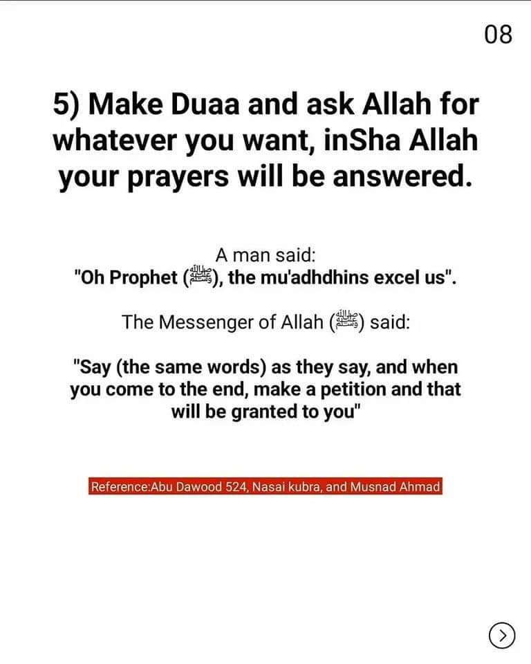 ●》Sunnah way to Respond to Adhaan.❣️

●》Beautiful Reminder 📚 https://t.co/oAqUU2tK4Z