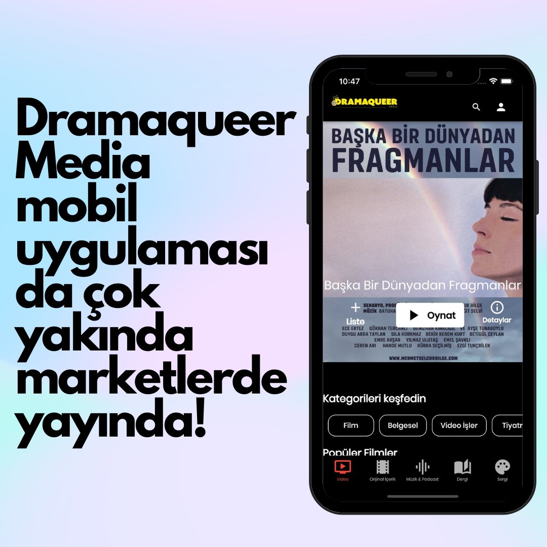 Dramaqueer Media yayında, dramaqueermedia.com adresinden hemen üye olup içeriklerin tadını çıkartabilirisiniz. Çok yakında Google Playstore ve Appstore ' da Dramaqueer Media mobil uygulaması yayında!