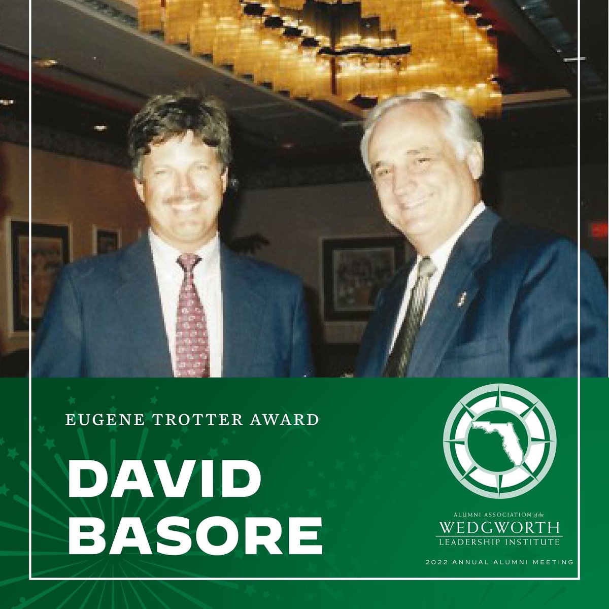 Congratulations to Class I alumnus David Basore for receiving the Eugene Trotter Award! 

David Basore worked alongside Dr. Trotter to establish the Florida Leadership Program for Agriculture and Natural Resources, which would later become the Wedgworth Leadership Institute.