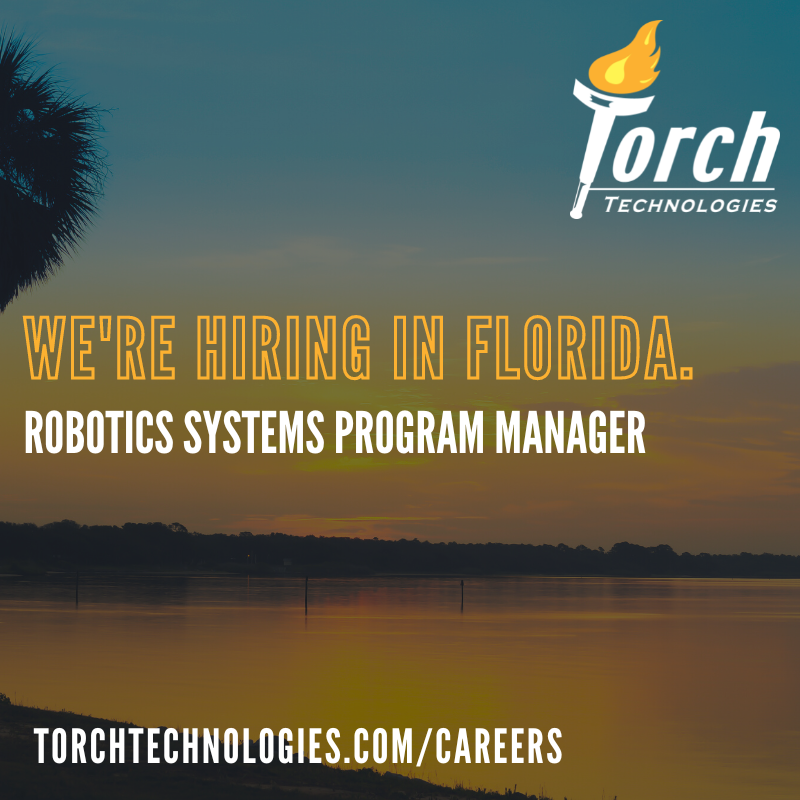 Join the Torch Team in Florida!

Learn more about this job opening at: torchtechnologies.hua.hrsmart.com/hr/ats/Posting…

#TorchTechnologies #Florida #Hiring #Career #EmployeeOwned #GreatPlacetoWork #RoboticsSystems #ProgramManager #Inc5000 #CertifiedEvergreen