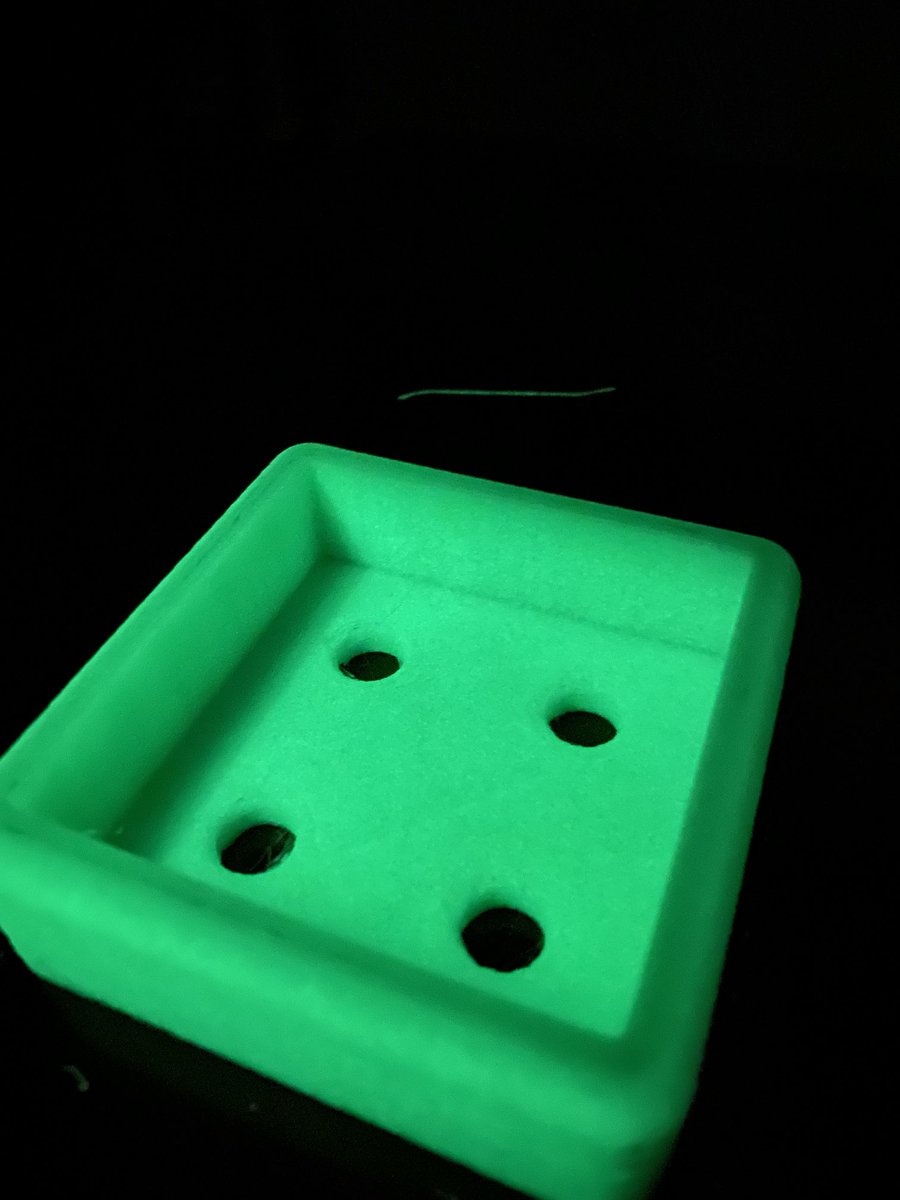 Glow in the dark filament, so much fun. #3dprinting. Any guesses what it’s for?