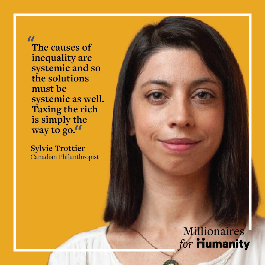 Implementing a #wealthtax is just common sense. 

"The causes of inequality are systemic and so the solutions must be systemic as well".

You can read more about our members motivations on our website below. 

millionairesforhumanity.org/the-millionair…