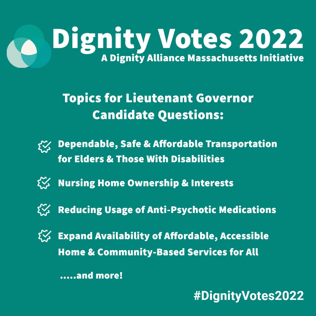 Dignity_MA's tweet photo. Moving onto our 3rd group of candidates; Lt. Governors, were asked questions regarding dependable, safe, &amp; affordable transportation for elders &amp; those with disabilities, nursing home ownership &amp; interests, reducing the usage of anti-psychotic medications, &amp; more! https://t.co/2ZT4KGqrIz