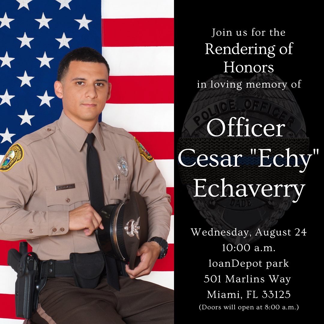 Join us live on our Twitter at 9:30 a.m. for the Rendering of Honors in loving memory of Officer Cesar “Echy” Echaverry.