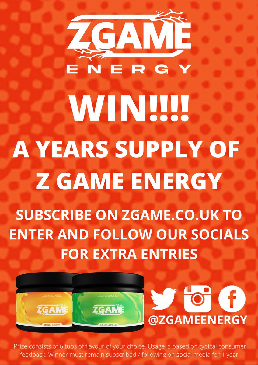 To celebrate attending <a href="/IGFestUK/">Insomnia the Gaming Festival</a> we’re giving away a YEARS SUPPLY of Z Game to 1 lucky winner!
Just subscribe on our website zgame.co.uk between now &amp; Sunday to enter!
Bonus entries for following on socials!
#i69 #CelebrateGaming #Gaming #EnergyDrink #Competition