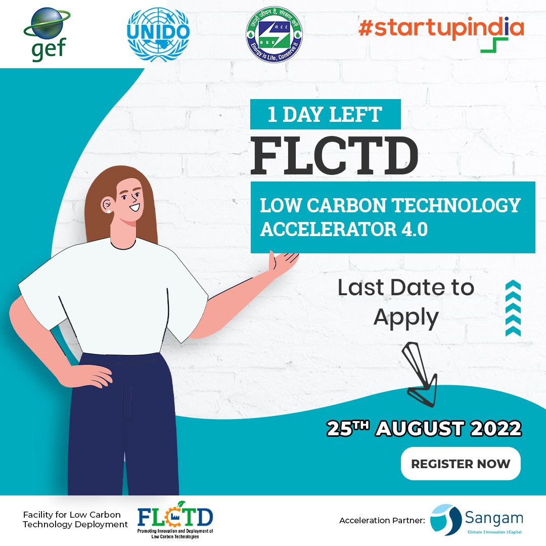 Only 1 day left to be a part of the fourth cohort of the #FLCTDAccelerator4! 
 
Apply here: bit.ly/3ICr976 

#FLCTD4 #Lowcarbontech #cleantech #climatetech #FLCTDAccelerator4