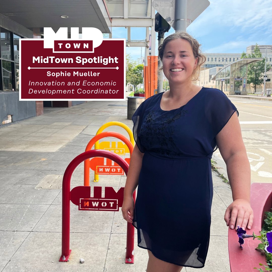 MidTownCleInc's tweet photo. Meet Sophie Mueller, MidTown's Innovation and Economic Development Coordinator! Sophie supports MidTown's small and new businesses in the neighborhood. If you have any questions regarding economic development, reach out to Sophie!
#midtowncleveland #cleveland #mtc #neighborhood https://t.co/ds0wfli4dI