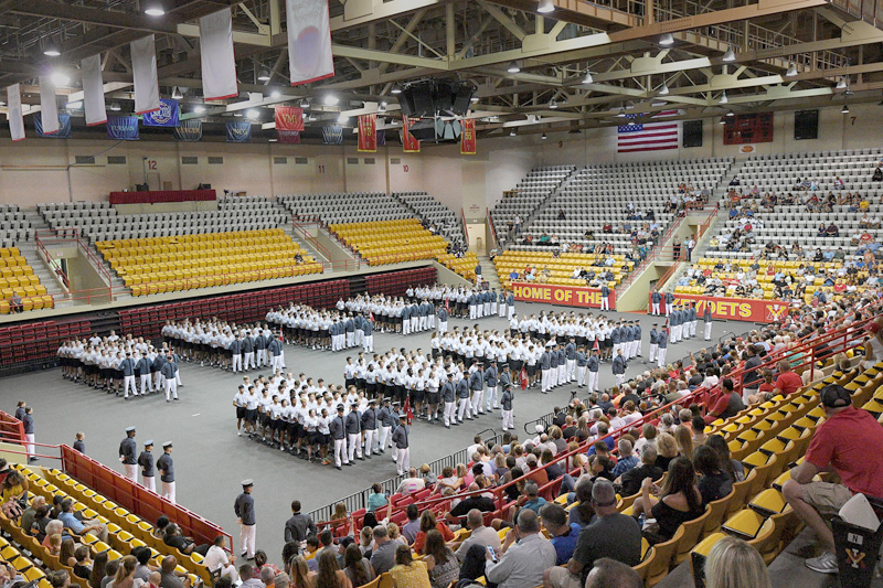 VMI1839's tweet photo. Matriculation Day saw 375 incoming cadets join 183 years of learning and tradition, including 25 years of women at VMI. 38% are from 31 states and 7 countries, 62% are from VA, 51% are STEM majors, and 49% are liberal arts majors. https://t.co/5WVGxGL6id #RahVaMil #vmi23plus3 https://t.co/ZVPSJn6y3g
