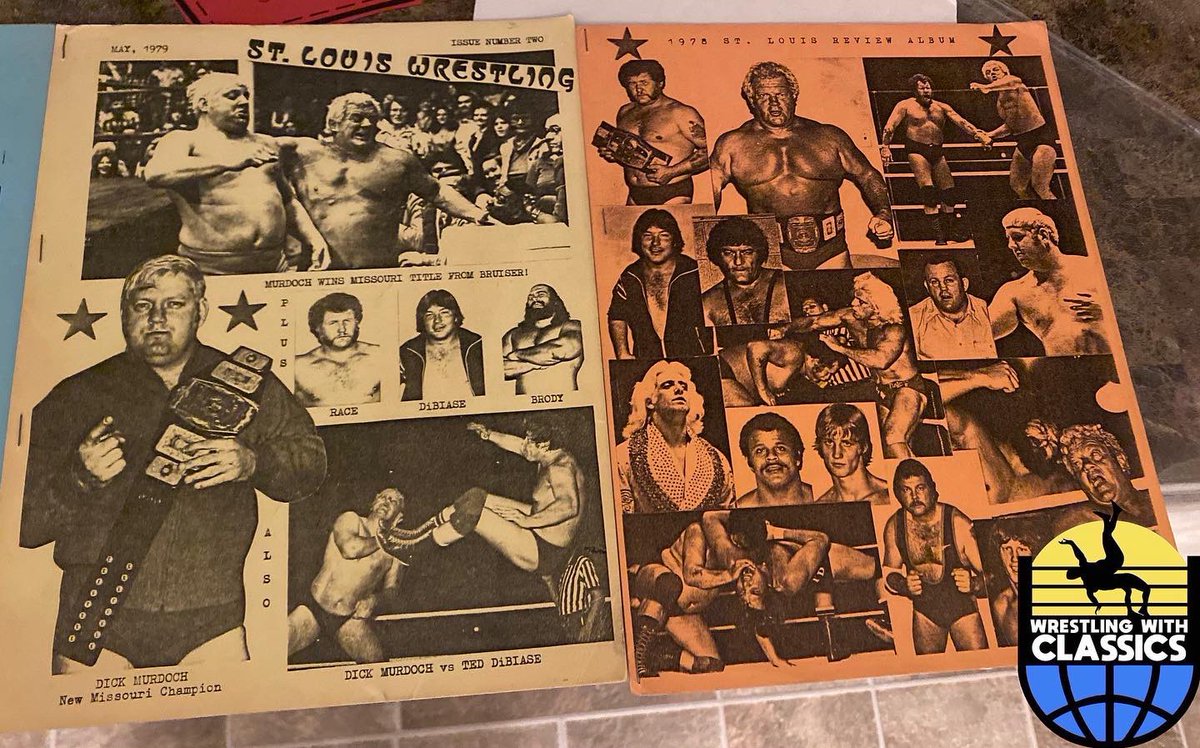 Got some rare ones, St.Louis Wrestling Fan Club Bulletins. From 1978 & 1979. If you know then you know lol #stlouiswrestling #wrestlingatthechase #nwawrestling #missourititle #legends #territorywrestling #oldschoolwrestling #classicwrestling #wrestlingwithclassics