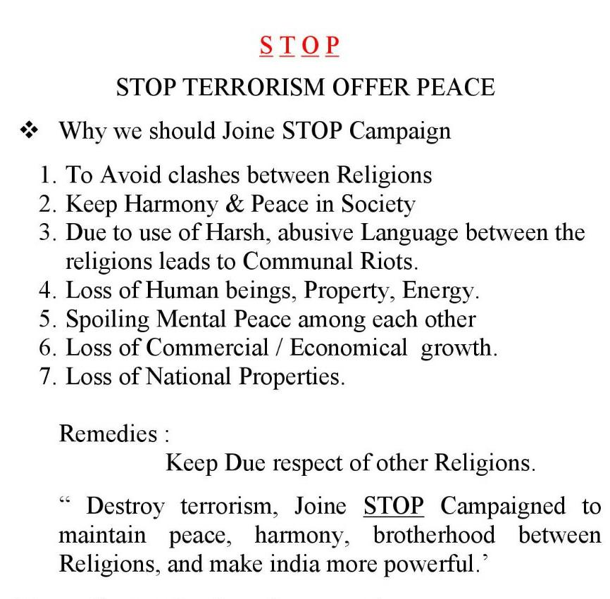 viableN's tweet photo. #STOP #STOPTERRORISMOFFERPEACE
@narendramodi @AmitShah
@PMOIndia @mieknathshinde On the Occasions of
"Azadi Ka Amrit Mahotsav"This initiative is being run under
 "#STOPFOUNDATION"
This initiative is for the Public,by the public to create AWARENESS.Stay Connected
#MADEININDIA🇮🇳 https://t.co/4uhMtZY2Us