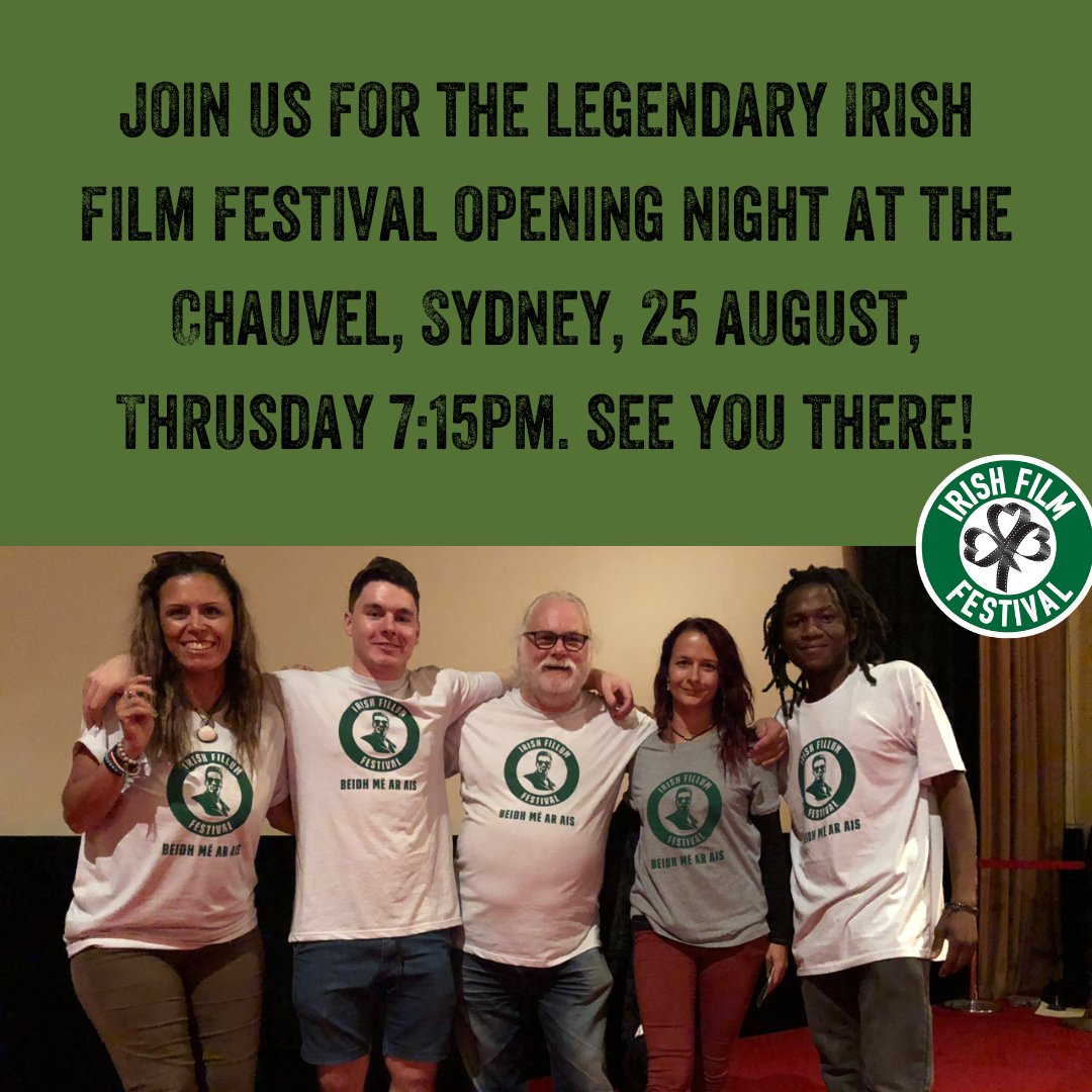 IrishFilmFestAU's tweet photo. It’s time to celebrate the #IrishFilmFestival being back in cinemas! Join us for our opening night party in Sydney tomorrow night. Book your tickets here: https://t.co/Pbi5nbyDeL
#OpeningNightParty https://t.co/IXw30buTaT