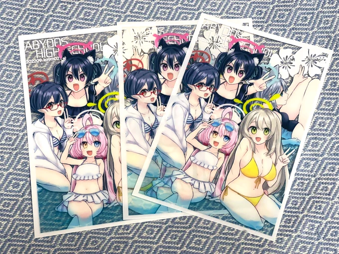 クリアポストカード届いた!思ってたよりペラかったけどちゃんと思ってた通りに白版作れてて安心した〜 新刊のおまけになるよ 