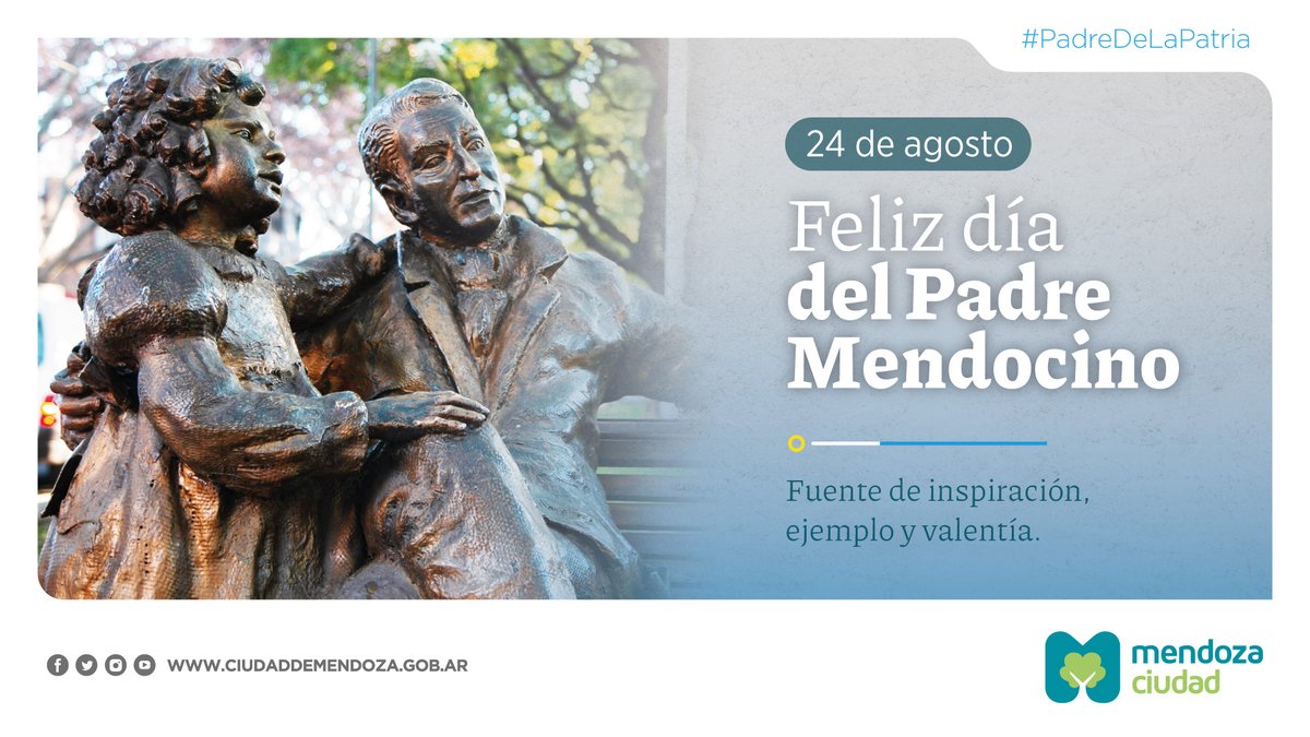 En el #DíaDelPadreMendocino saludamos a todos los papás que día a día hacen patria y son ejemplos de superación siguiendo la esencia de las máximas de los valores que San Martín inculcó en Mercedes. ¡Feliz día!