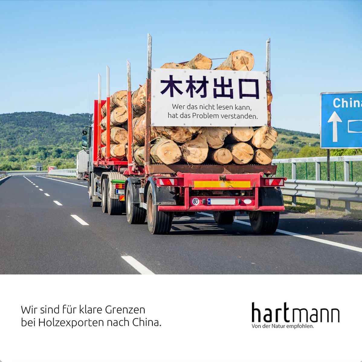 MoebelHartmann's tweet photo. Unser Holz ist zum Greifen nah, doch es fehlt der Branche an allen Ecken und Kanten. Es muss jetzt gehandelt und etwas geändert werden, um der Rohstoffknappheit entgegenzuwirken. Wir fordern deshalb klare Grenzen beim Holzexport nach China! https://t.co/Nw5lyCcRER