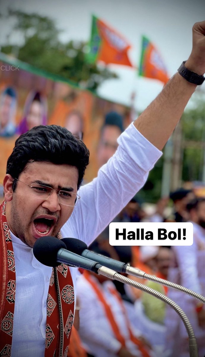 Tejasvi_Surya's tweet photo. Halla Bol!

#BhupeshHaiThugesh https://t.co/7WpcnScHEc