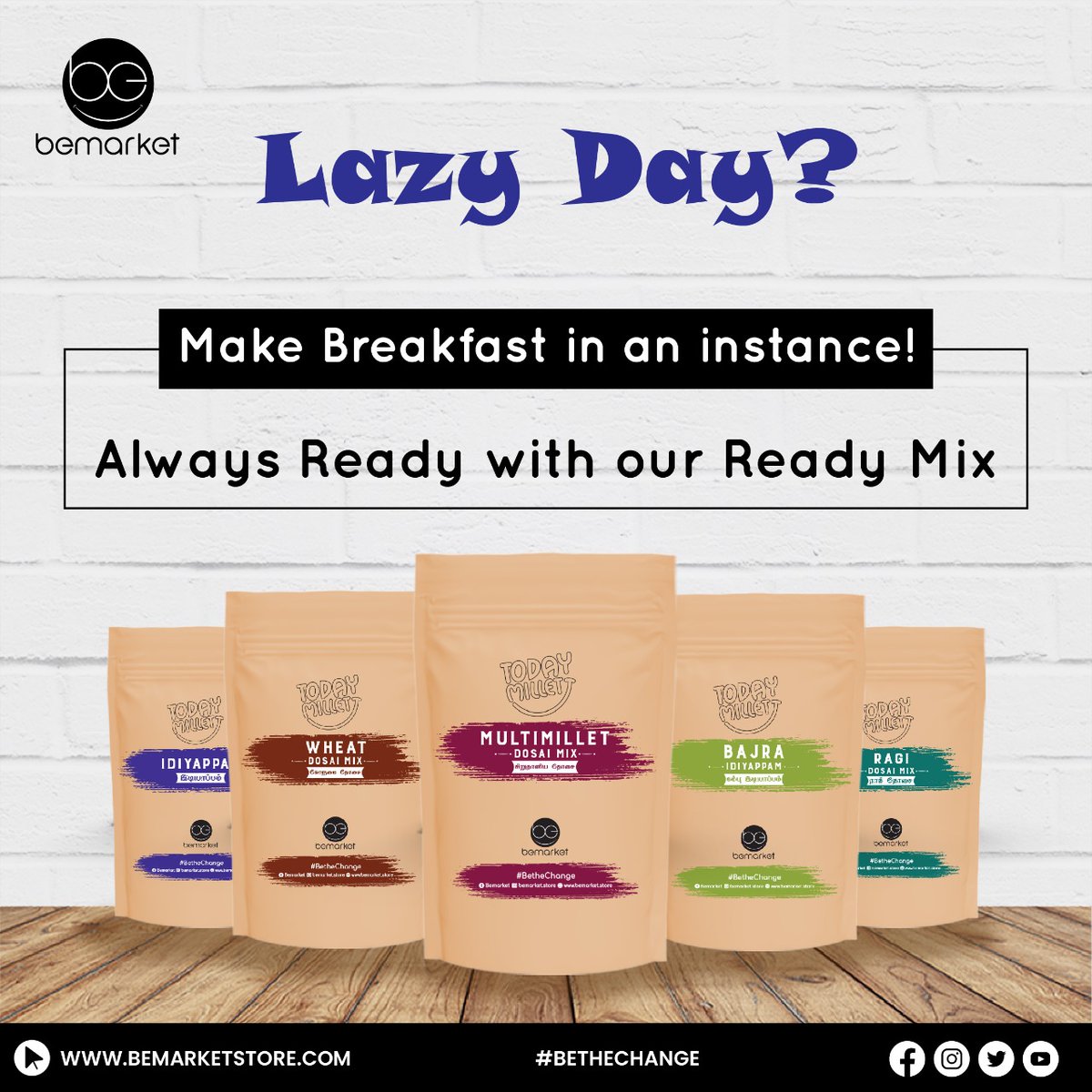 bemarket_store's tweet photo. Instant mix for your instant needs!!  

Why waste your time when you have a nutritious ready mix available that takes care of your health needs.Bemarket ready-mix made of millets helps you to maintain blood pressure and control cholesterol levels.
.
.
#bemarket #BeTheChange https://t.co/SR72bNhtBd