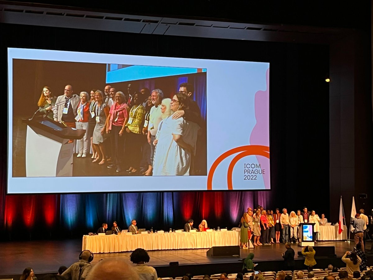 KnologyResearch's tweet photo. Curator: At an extraordinary general assembly meeting in Prague, the International Council on Museums approved a new definition of a museum. This is an extraordinarily inclusive process, and an expansive and aspirational ideal. #ICOM2022 #ICOMdefine https://t.co/wsJkvfeeho