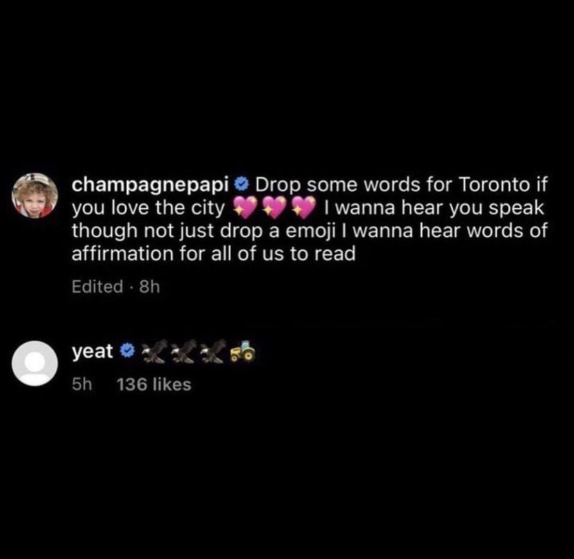 Kurrco's tweet photo. Yeat sharing some words of affirmation with Drake 🙏 https://t.co/V5ESvwhBO7