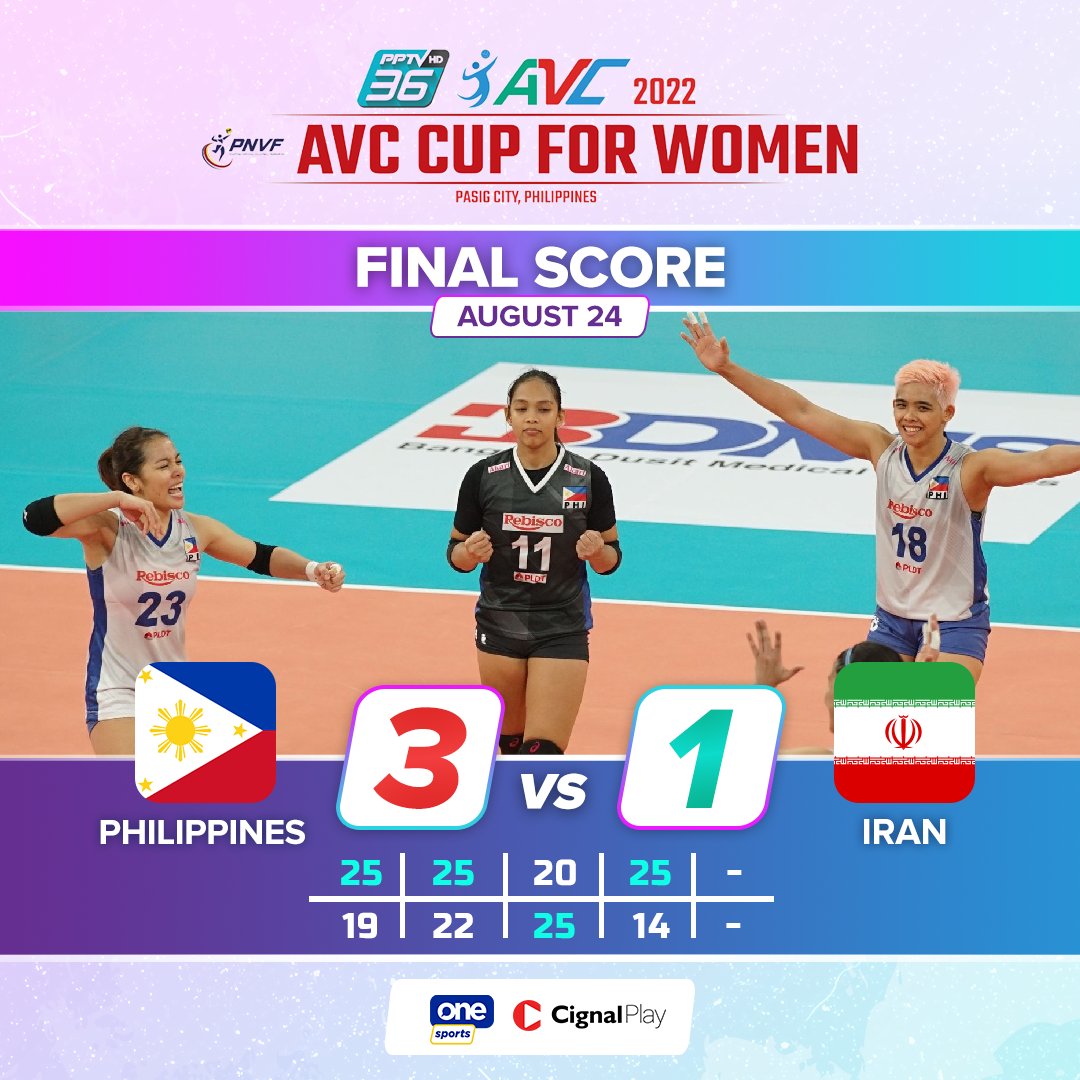 Put the Philippines on the board! The Cool Smashers take out Iran in four for the national team's first win in the 2022 AVC Cup!

#AVCCupforWomen2022 #AVCVolley
