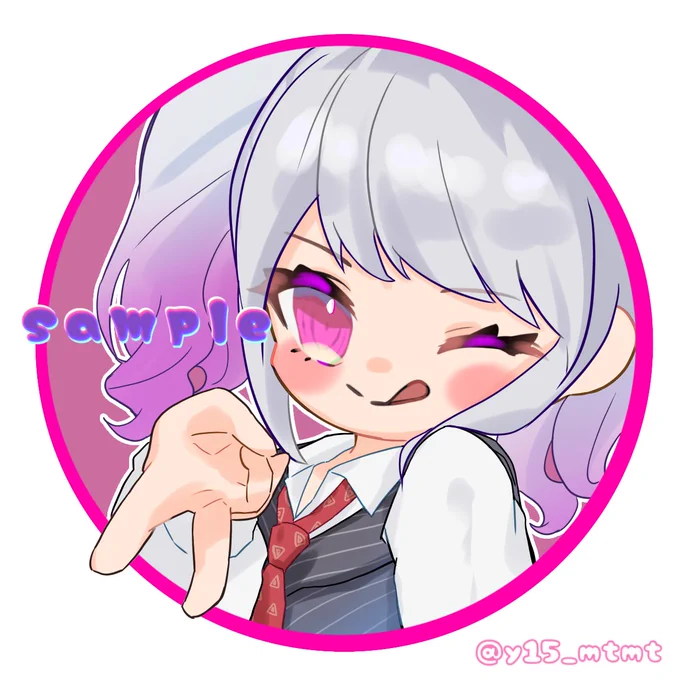 ツインテールちゃんず(՞ o̴̶̷̤  ̫o̴̶̷̤ ՞)かわいい元気'-どっちも好みの色でたのしかったありがとうございました(っ <ᐡ)#アイコン依頼 #PUBGモバイル #y15_アイコン 