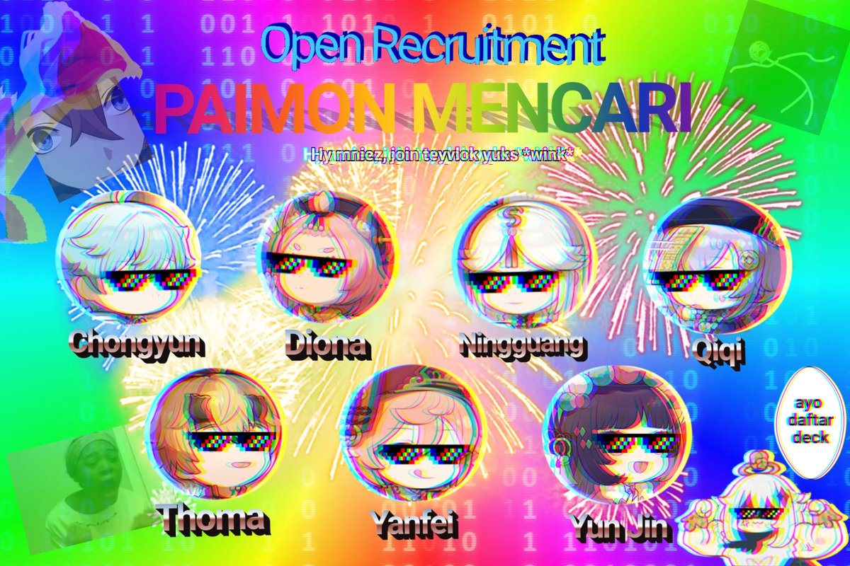 [OPEN RECRUITMENT]

Halo semuanya— Eh, dekorasi pesta kemarin masih ada...

Ekhem!

Kali ini TEYVAT LOKAL kembali membuka recruitment untuk beberapa karakter yang tertera dibawah ini. Untuk kalian yang berminat bergabung, silahkan cek thread ini ya~