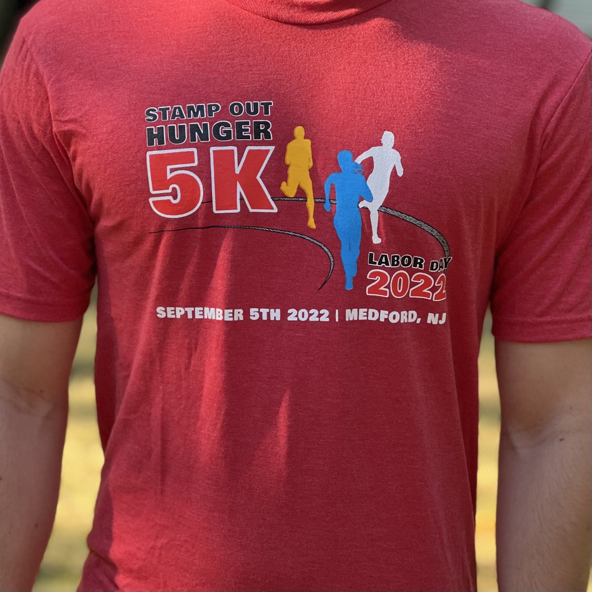 Hunger5K's tweet image. Can you picture yourself in this stylish tri-blend shirt?  All the #hungerfightingheros will be wearing it on Labor Day this year!  Register today to guarantee your preferred size!  stampouthunger5k.com