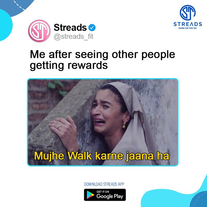 FitStreads's tweet photo. Mujhe bhi walk karne jana ha 😅😭

 #streads #walktogether #walkwalkwalk #walkdaily #memes #walkingchallenge #stepschallenge #everystepcounts #dailyfitnessmotivation #fitnesslovers #familyfitness #homeworkouts #walkathome #dailyexercise #fittestfamily #healthylifestyles https://t.co/IDnRji1TIq