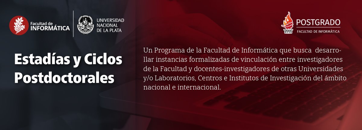 PostInfoUNLP's tweet photo. Estadías y Ciclos Postdoctorales en @InformaticaUNLP 
👉 https://t.co/jgzGei1RaO https://t.co/PF6hBy47ni