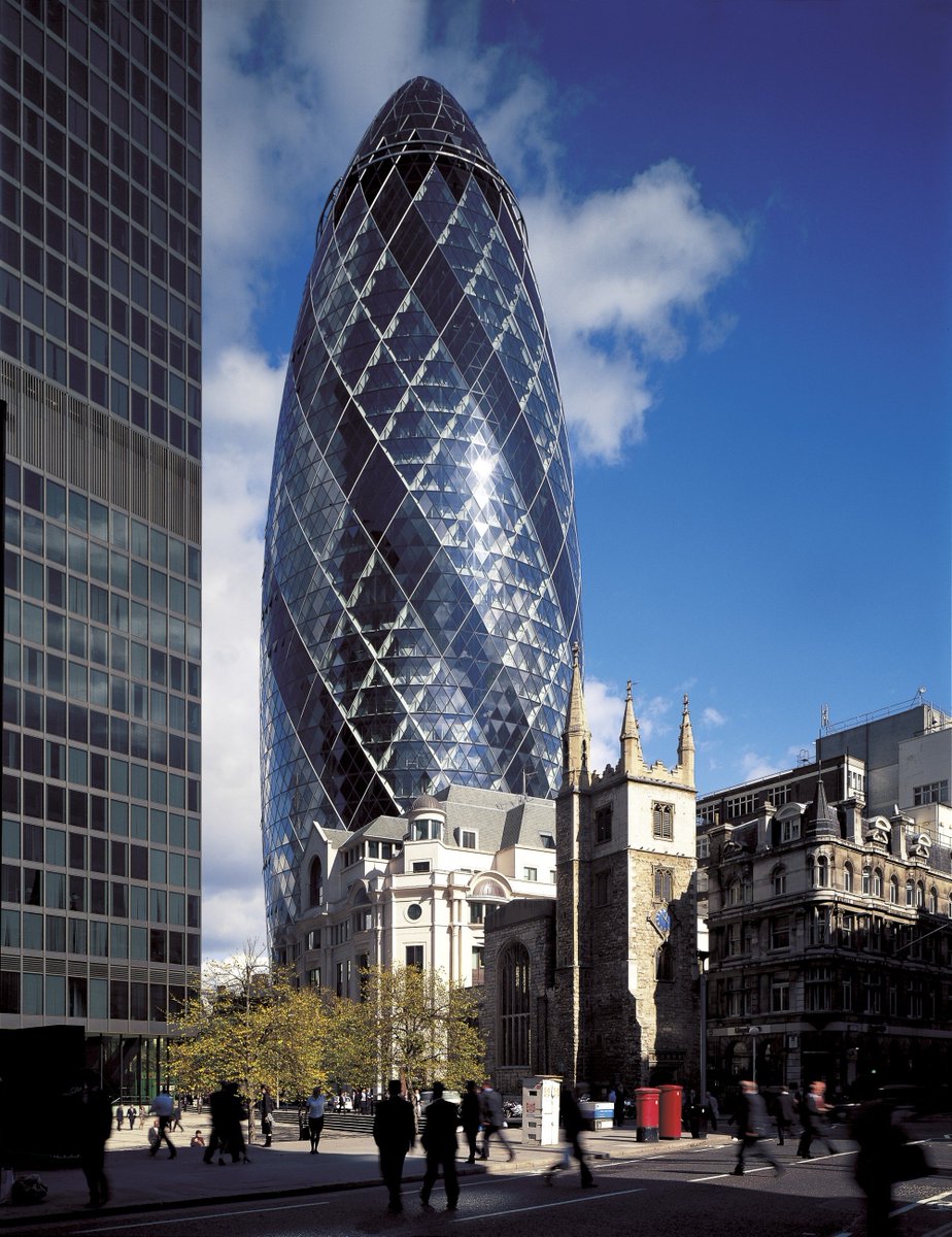 arki01bot's tweet photo. #BUILDINGS 
 
𝟯𝟬 𝗦𝗧. 𝗠𝗔𝗥𝗬 𝗔𝗫𝗘 
𝘛𝘩𝘦 𝘎𝘩𝘦𝘳𝘬𝘪𝘯 
𝗔𝗿𝗰𝗵𝗶𝘁𝗲𝗰𝘁: Norman Foster 
𝗟𝗼𝗰𝗮𝘁𝗶𝗼𝗻: 30 St. Mary Axe, London 
𝗖𝗼𝗺𝗽𝗹𝗲𝘁𝗲𝗱: 2003 
𝗦𝘁𝘆𝗹𝗲: Neo-Futuristic 
https://t.co/oAe9EkxOfE