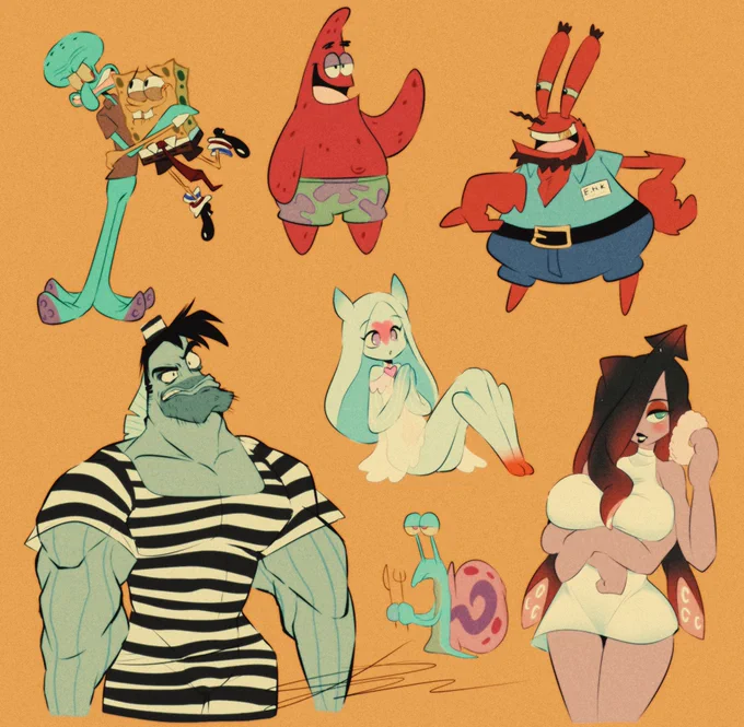 SpongeBob StuffI love to draw many patterns, body types and types of characters with variations. 