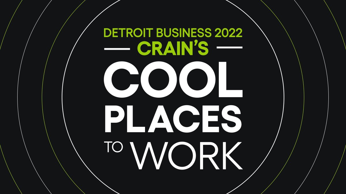OneMagnify's tweet photo. Work feels a lot less like work when you have great people on your team. We'd like to thank everyone on our staff for making us a @CrainsDetroit Cool Place to Work for 2022! https://t.co/DNwfTVKoJb