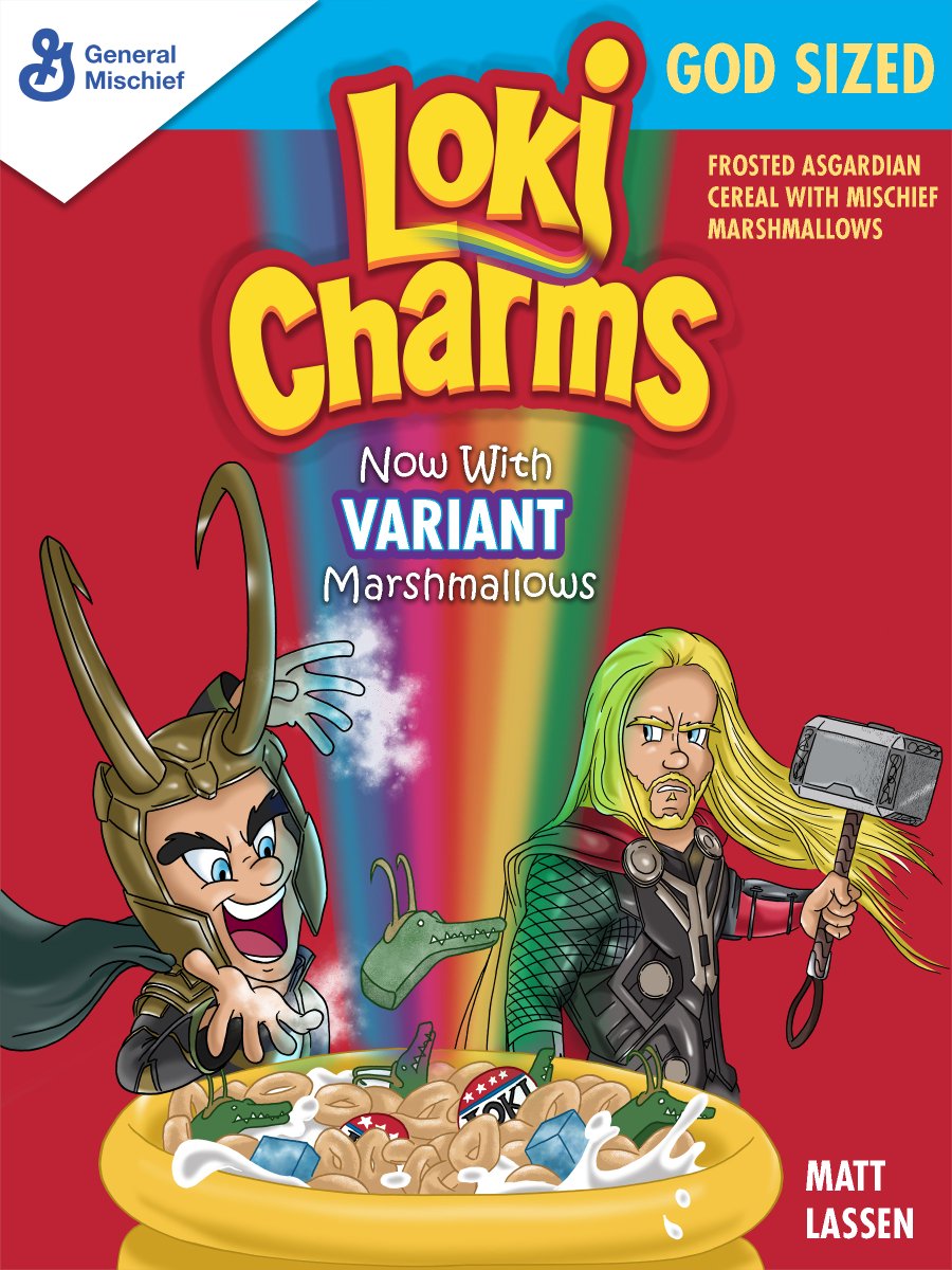 Matt_Lassen's tweet photo. Loki Charms - Number 9 in Super Cereal Series (probably done with the series for a bit) I hope someone enjoyed at least one of these. #loki #marvelfanart #luckycharms @LuckyCharms https://t.co/0J0vXVqBPJ