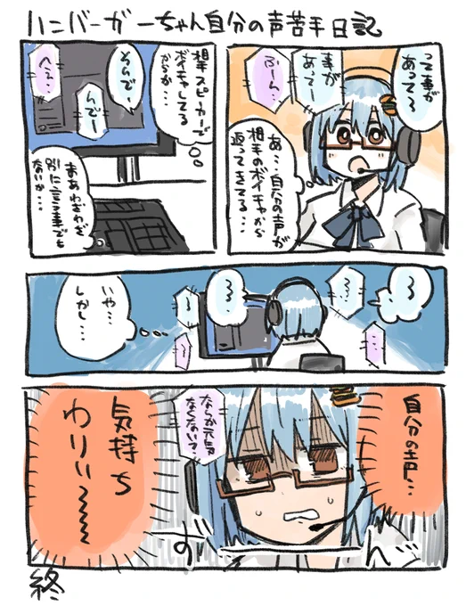 できた。じわじわテンションが下がっていくハンバーガーちゃん絵日記が。 