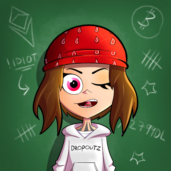 mathias_savoie's tweet photo. After an unfortunate event on mint day, @Dropoutz_NFT decided to switch from a .08ETH to a free mint to make up for the scam that was going around. People can think what they want but this team is legit, and will one day be on top! Just look at the art! AMAZING! #dropoutz https://t.co/7djEwqP6OH