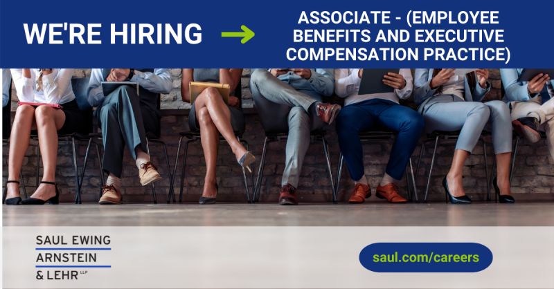 SaulEwing's tweet photo. The firm is seeking an associate to join the Employee Benefits and Executive Compensation group. Ideal candidates will have 3-6 years of experience. Office location flexible. To learn more and apply, visit: https://t.co/K6IwcZ9lpq
#SEALJobs #Hiring https://t.co/asQIWR8ZyP