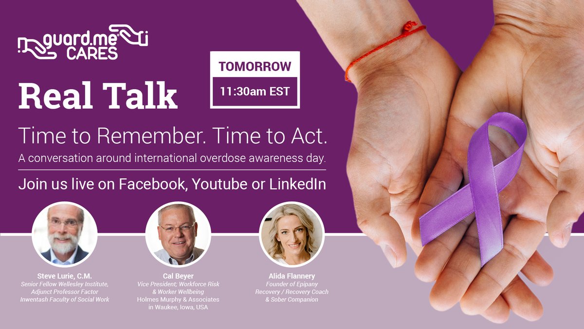 guardmecanada's tweet image. Every community faces different challenges when it comes to drug use and overdose. Join us tomorrow to learn how you can play a part in reducing stigma and build awareness around drug-related deaths.#RealTalk #guardmecares #EndOverdose #OverdoseAware
