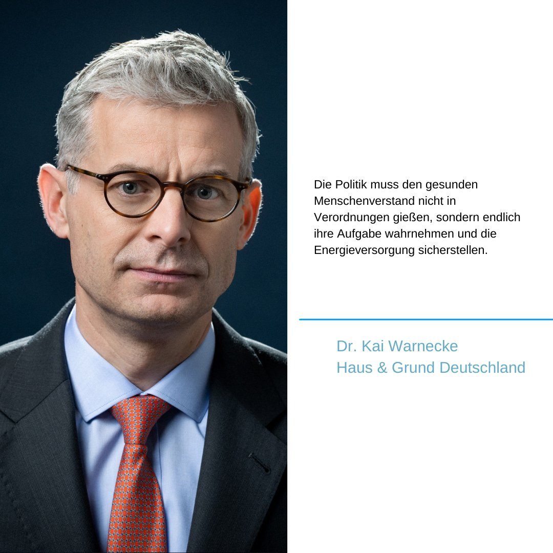 hausundgrund_de's tweet photo. Haus &amp; Grund Präsident @KaiHWar lehnte heute die neuen Verordnungen zur Energieversorgung ab. Das @BMWK kalkulierte die Kosten im Anschreiben einer der Verordnungen auf 5,5 Milliarden Euro für Eigentümer &amp; Vermieter für Optimierungsmaßnahmen an Heizungsanlagen. #bezahlbareswohnen https://t.co/ddV7hg7FFG