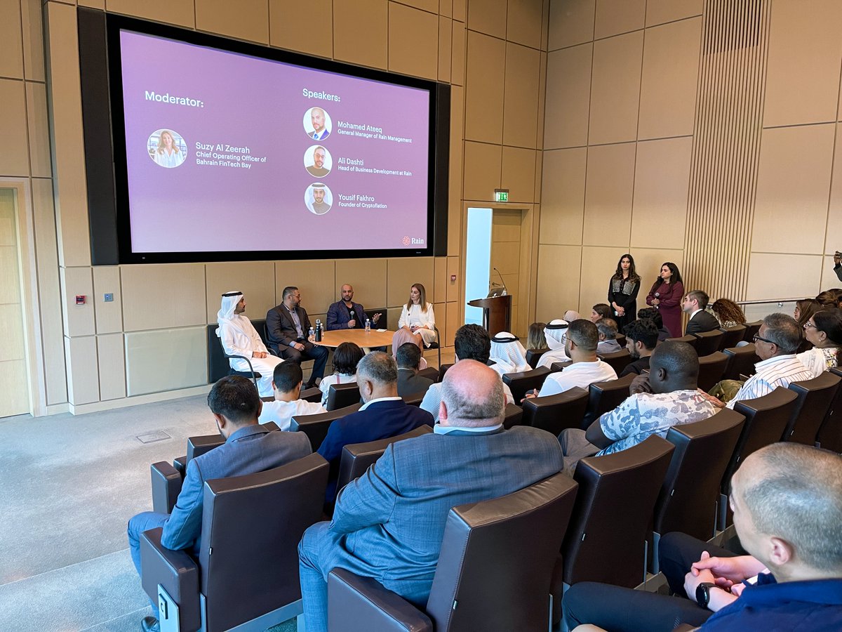 FinTechBay's tweet photo. On behalf of Bahrain FinTech Bay, we would like to thank our participants for attending the first "Crypto Talks" event on August 23rd, in collaboration with one of our founding partners, Rain.
#Rain #Bahrain #FinTechBay #Manama #CryptoTalks https://t.co/PrCjVjxnH2