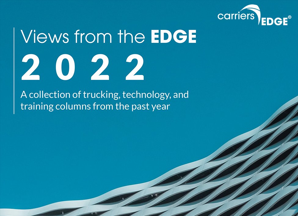 CarriersEdge's tweet photo. Our #ViewsFromTheEdge 2022 eBook is here! Ten articles about business management & the big three T’s – Trucking, Technology & Training! A selection of great insights from the past year all in one place. Download here: https://t.co/qEGdyqAvp6
#OnlineTraining #ProfessionalDrivers https://t.co/q7tQ0SIn8l