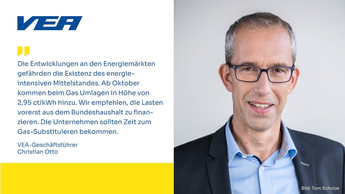 Die aktuelle #Position zur #Gasbeschaffungsumlage nach der Gaspreisanpassungsverordnung und zur #Gasspeicherumlage nach § 35e EnWG ist online. Zur Stellungnahme des #Bündnisses faire #Energiewende geht es hier:
#VEA #Energieabnehmer
vea.de/newsroom/stell…