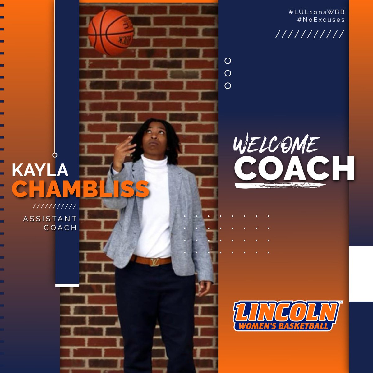 The final addition to the Lincoln University Women's Basketball staff for 2022-23 is Coach Kayla Chambliss. She joins the LU Lions after a stint at nearby Wilmington University.
