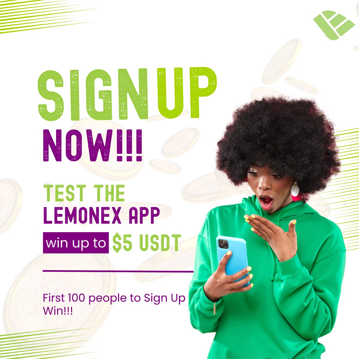 LemoniAfrica's tweet photo. The race to the first 100 sign-ups is on!! Test the LemonEx app with us and qualify to win amazing perks.

$5 (USDT) and other prizes up for grabs!!!

Click on the link below:

https://t.co/v88TYqzDbm

#LemonEx
#LemoniAfrica https://t.co/M2FEANLiNN