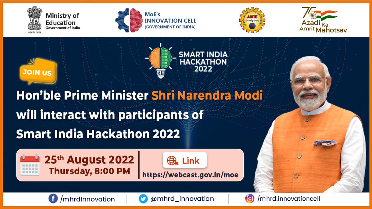 Smart India Hackathon 2022 - Grand Finale - PSREC Nodal centre 
<a href="/narendramodi/">Narendra Modi</a>
<a href="/PMOIndia/">PMO India</a>
<a href="/EduMinOfIndia/">Ministry of Education</a>
@PIBHRD
<a href="/mhrd_innovation/">MOE's Innovation Cell- GOI</a>
<a href="/AICTE_INDIA/">AICTE</a>
<a href="/abhayjere/">Dr. Abhay Jere</a>
<a href="/mohitgambhir/">Dr. Mohit Gambhir</a>
 
#SIH2022 #InnovationSeAtmanirbharBharat 
#PM_ModiAtSIH #InnovationSeAtmanirbharBharat