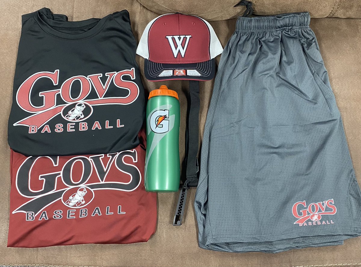 govbaseball's tweet photo. Great start to the #Govs first official day of practice!

6am Conditioning ✅
New Fall #GovsGear ✅

Ready for practice this afternoon 👊🏼

#GoGovs 🎩 https://t.co/hkzYGkKA0I