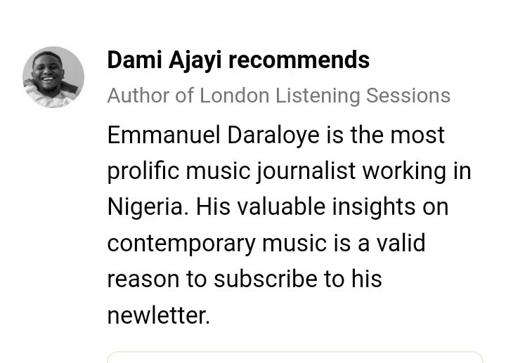 EmmaTallest's tweet photo. When @JollyPaps1 writes about you, you frame it and keep in your Agboti Isale.

#music #musicreview https://t.co/3WItiBMLJZ