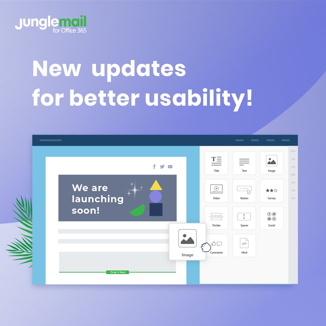 EnovaPoint's tweet photo. We’re meeting the autumn season refreshed! At least JungleMail for Office 365 is for sure.🤭

A significant update is awaiting; this time, we focused mainly on the UI and usability of the app to make the newsletter creation smooth and fast. More information soon! #internalcomms https://t.co/saVPYVYITp