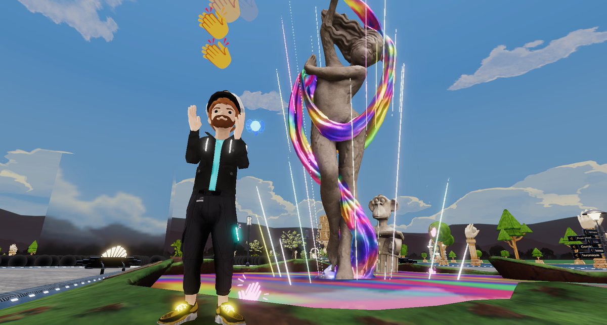 0xQuiksilver's tweet photo. 👏👏Visiting the first interactive sculpture representing GossApe Girl and the Elite Apes Community: #Apehrodite!! 👏👏
#MetaverseArtWeek2022 #GossApeGirl #GGDigest
@DCL_Events @decentraland @gossapegirl 
0xaf770b349815C6D6aA3a6dD23BA602d4113a0B6B https://t.co/c2aiJkdtY2